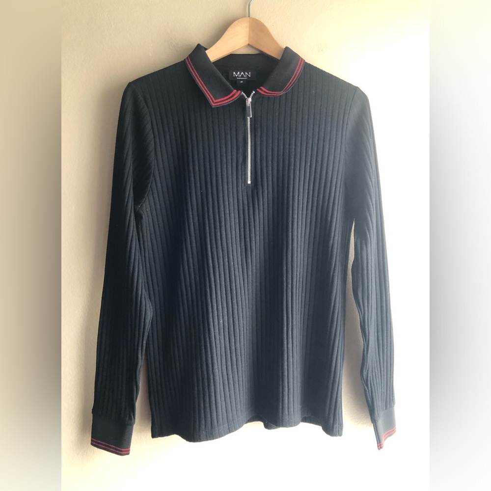 Man BoohooMan Men Black Shirt Size Small